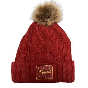 Harry Potter HOGWARTS Pom Toboggan Red Winter Knit Stocking Cap Beanie Snow Hat